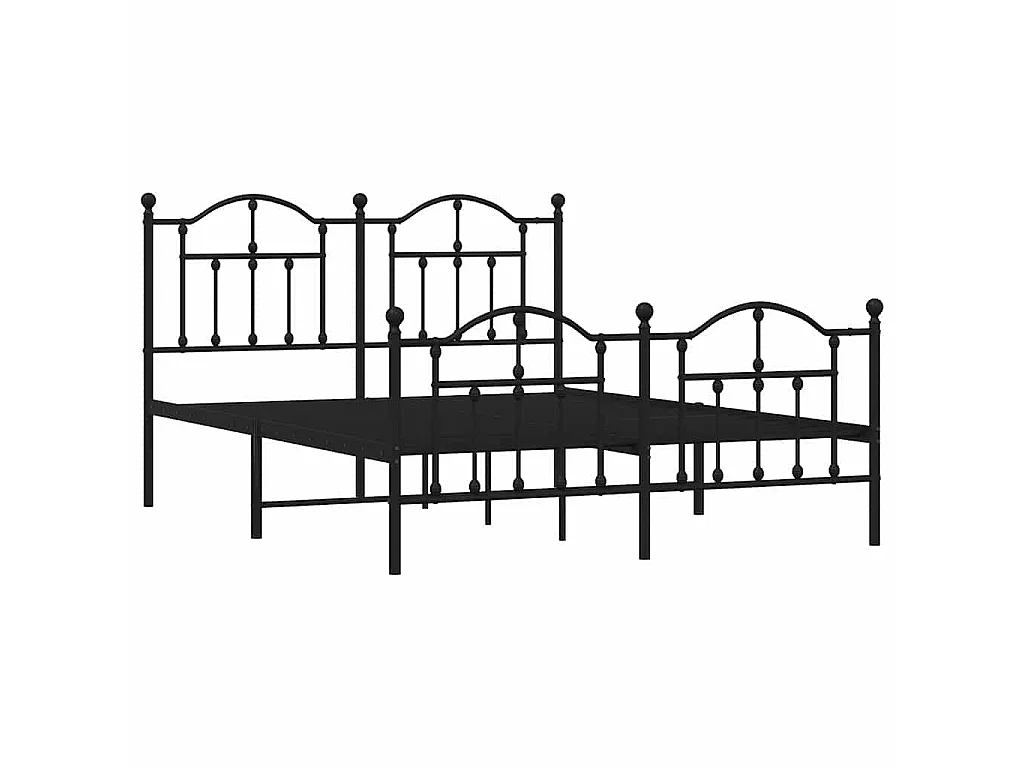 Bedframe met hoofd- en voeteneinde metaal zwart 150x200 cm