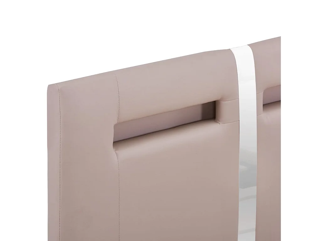 Bettgestell mit LED Cappuccino-Braun Kunstleder 90x200 cm