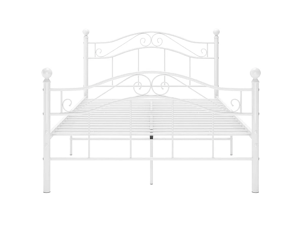 Cadre de lit sans matelas blanc métal 120x200 cm