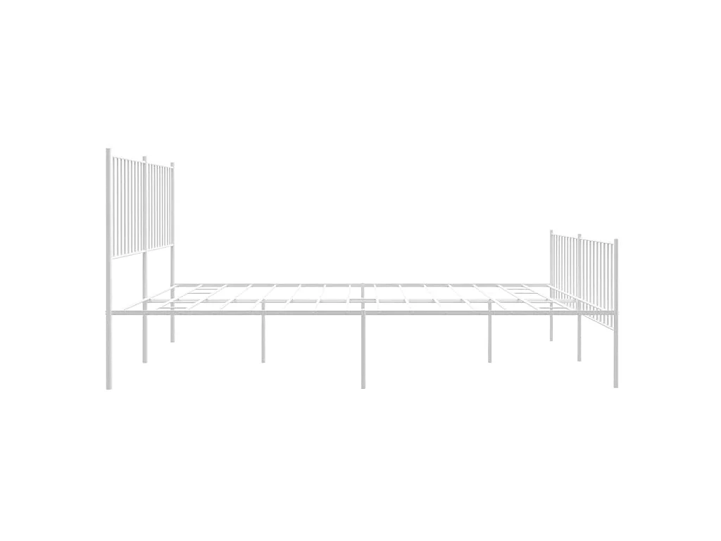 Bettgestell mit Kopf- und Fußteil Metall Weiß 150x200 cm