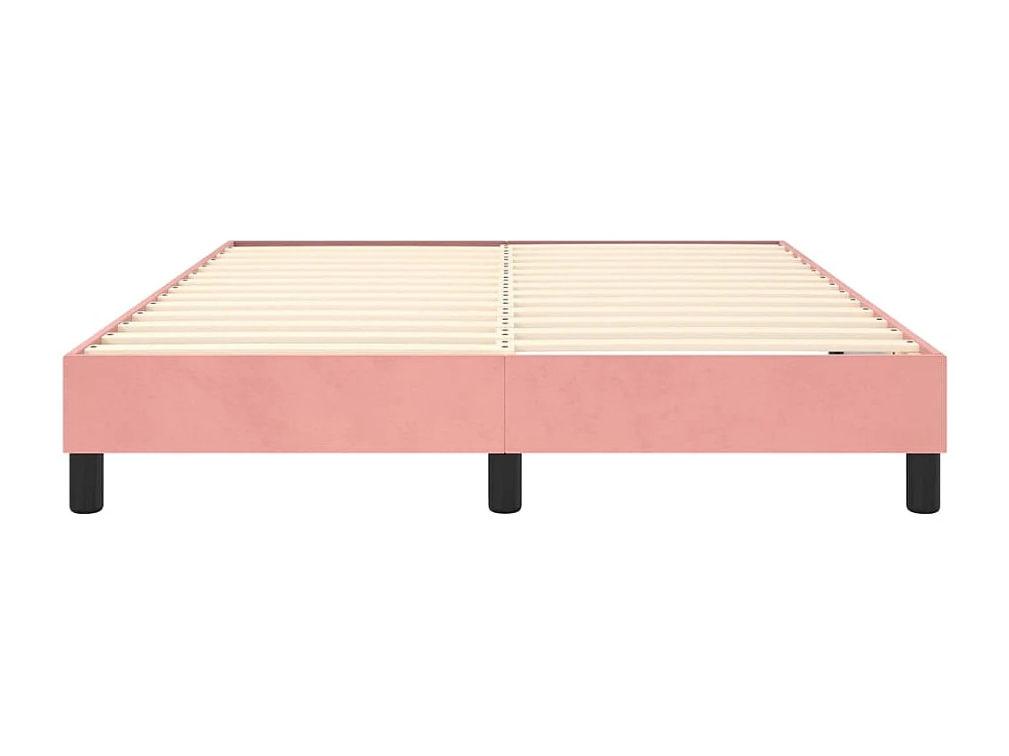 Cadre de lit sans matelas rose 140x190 cm velours
