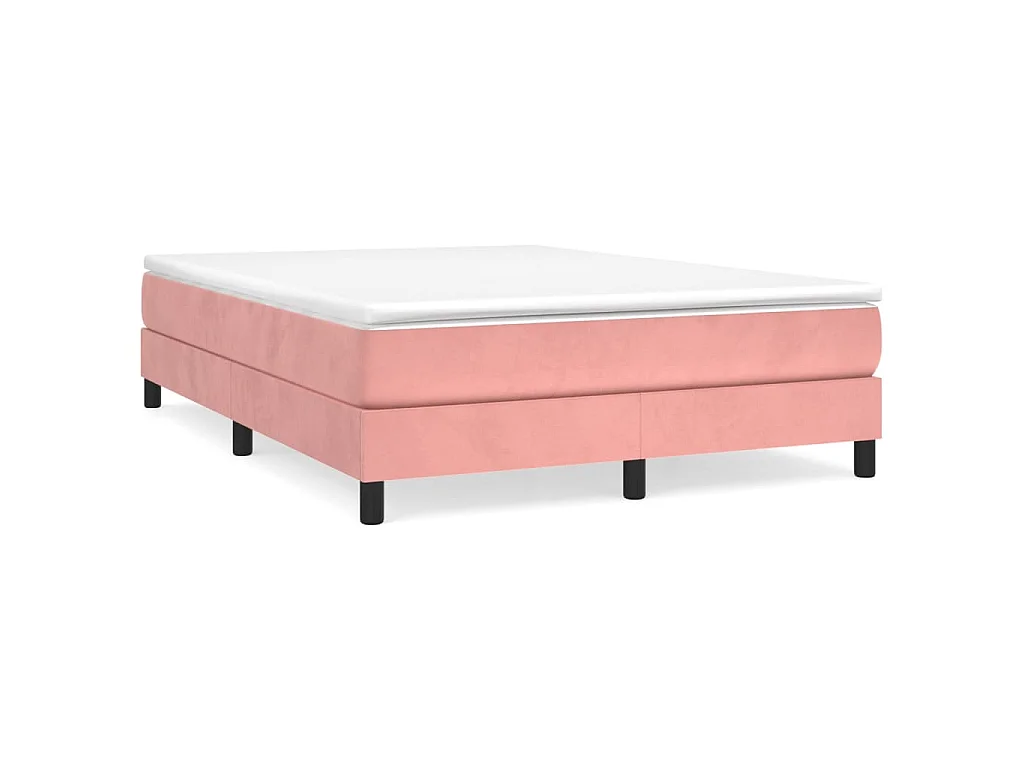 Boxspring bed fluweel roze 140x190 cm