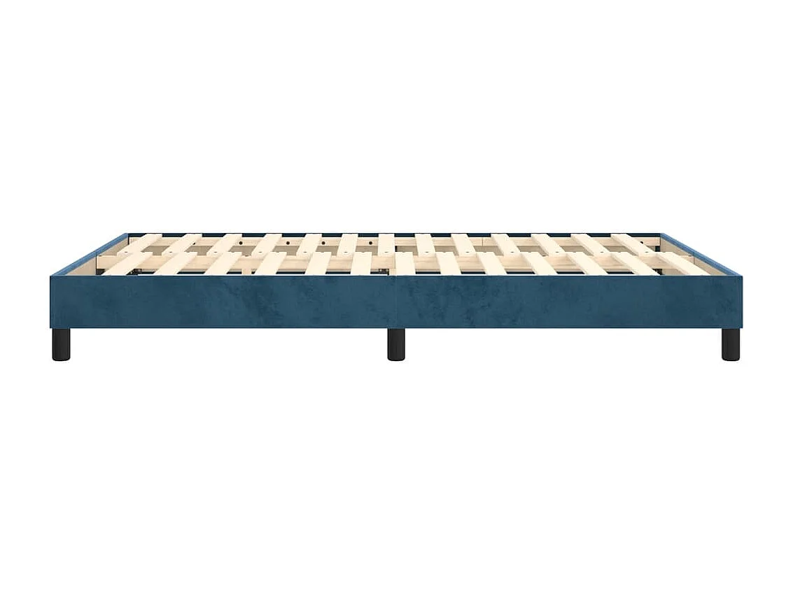 Cadre de lit sans matelas bleu foncé 140x190 cm velours