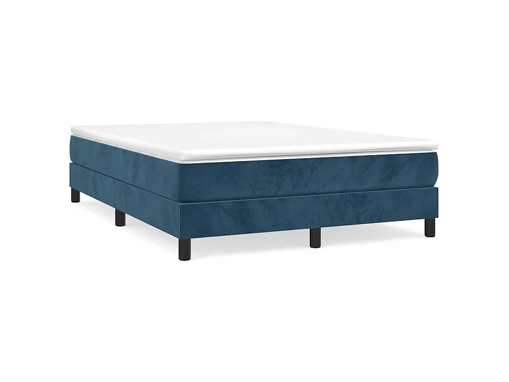 Boxspring bed 140x190 cm fluweel donkerblauw