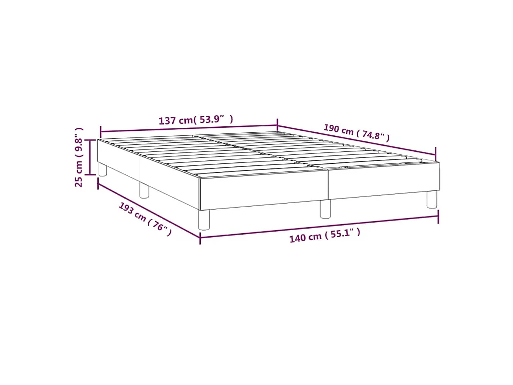 Boxspring bed 140x190 cm fluweel donkerblauw