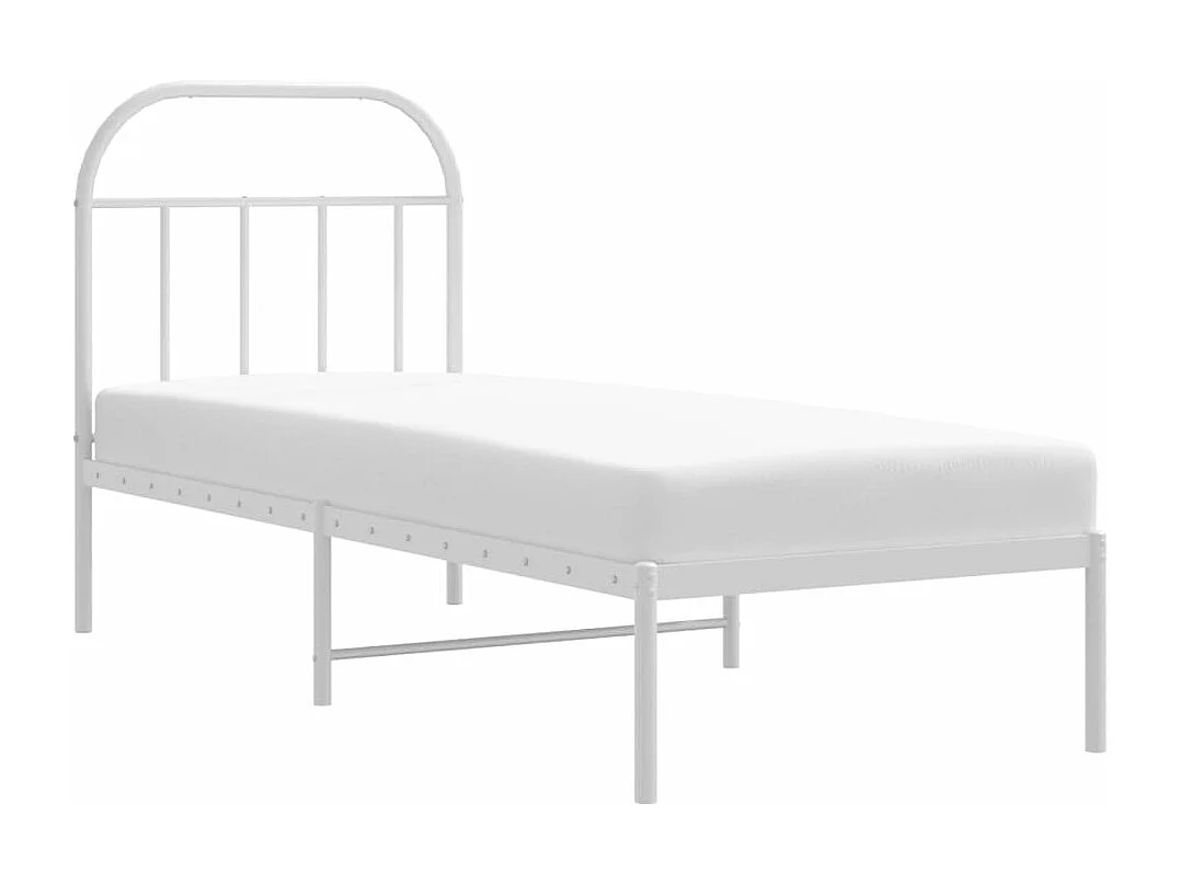 Giroletto senza Materaso con Testiera Metallo Bianco 75x190 cm