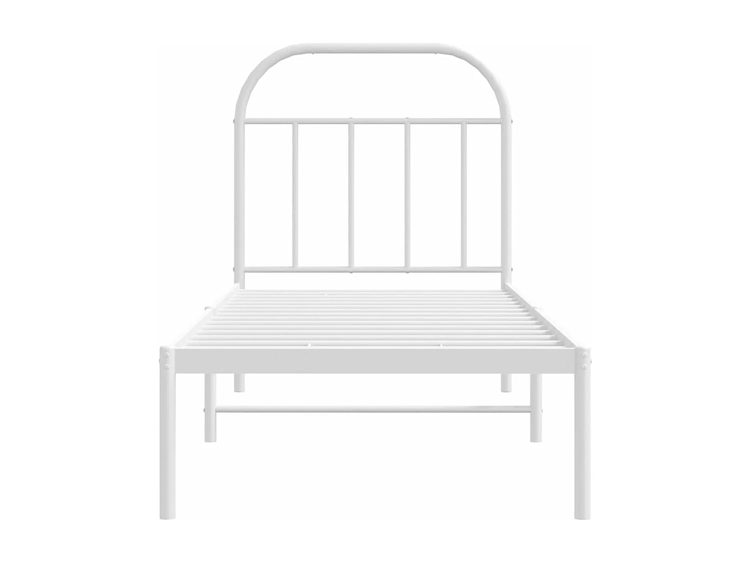 Bedframe met hoofdbord zonder matras metaal wit 75x190 cm