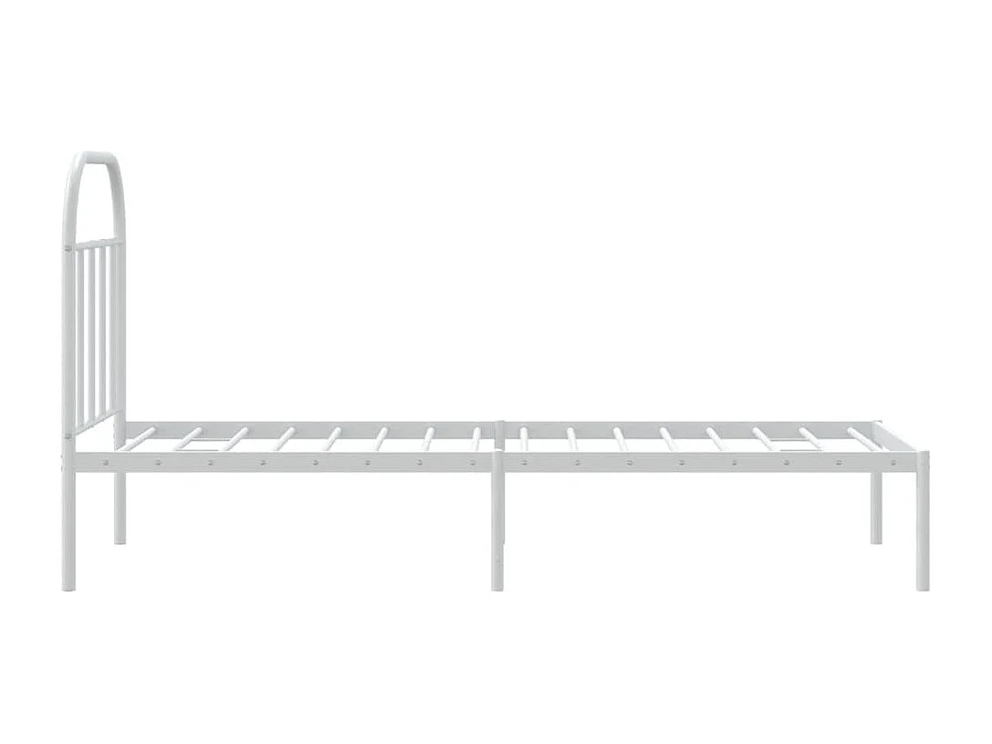 Bedframe met hoofdbord zonder matras metaal wit 75x190 cm