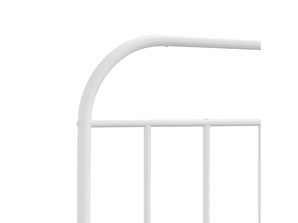 Cadre de lit métal sans matelas avec tête de lit blanc 75x190cm