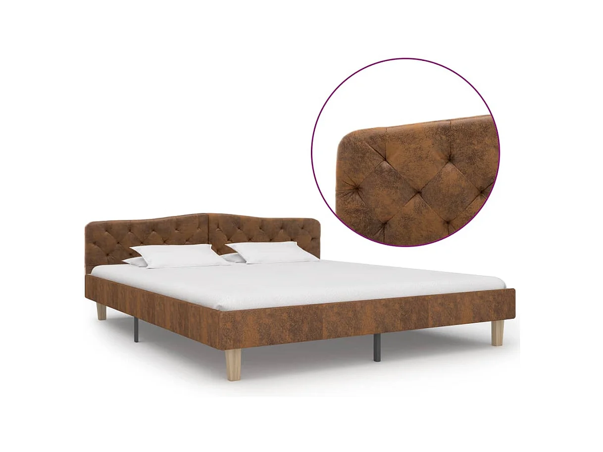 Bettgestell Braun Wildleder-Optik 180x200 cm