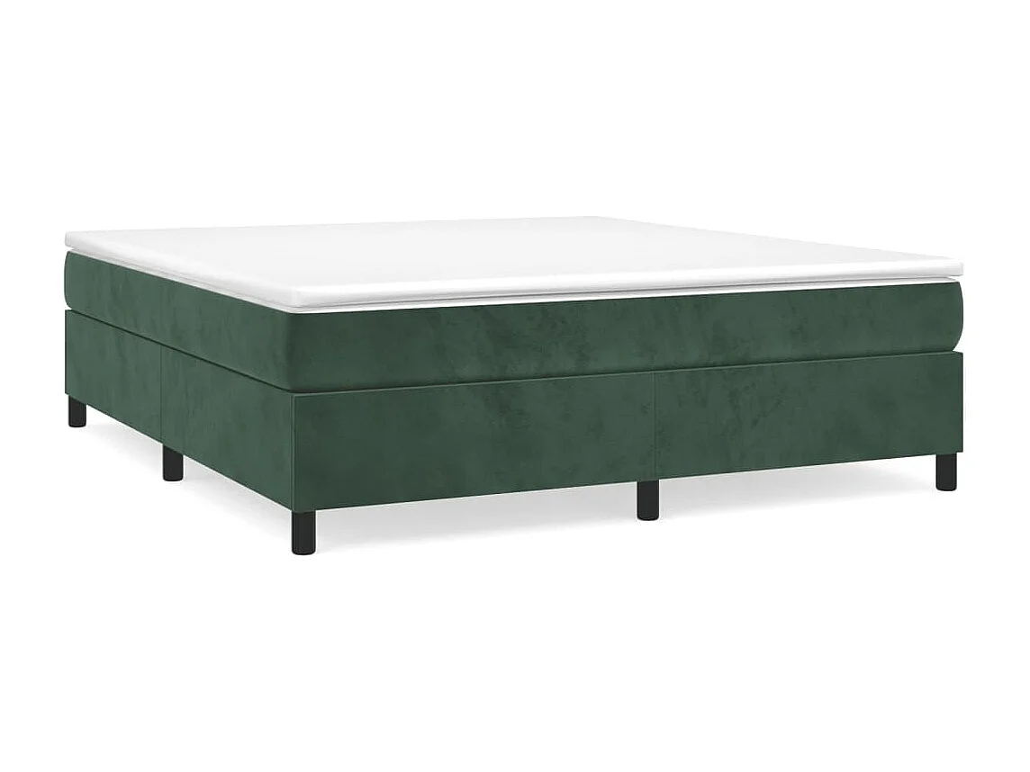Cadre de lit sans matelas vert foncé 180x200 cm velours