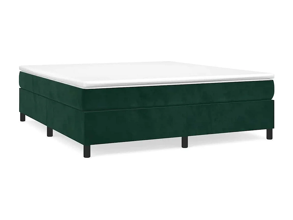 Struttura Letto a Rete a Molle Verde Scuro 180x200 cm in Velluto