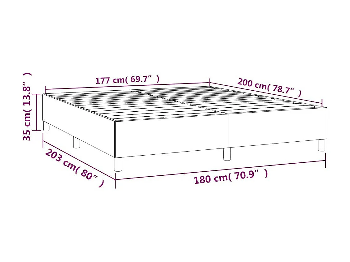 Struttura Letto a Rete a Molle Verde Scuro 180x200 cm in Velluto