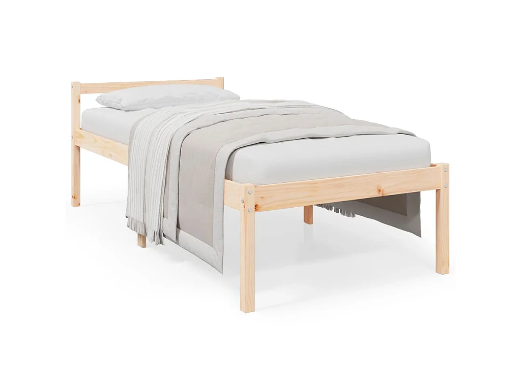 Seniorenbed massief grenenhout wit 75x190 cm