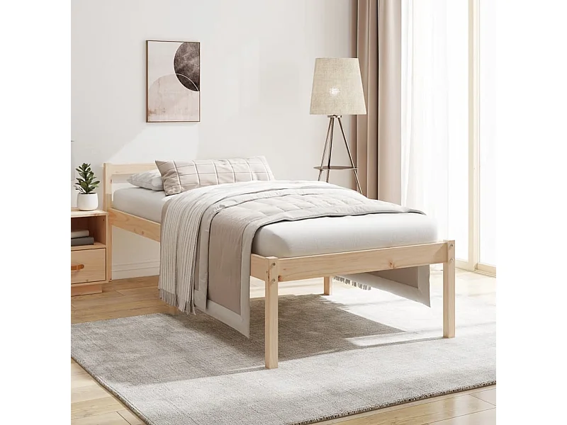 Letto per Anziani 75x190 cm Small Single Legno Massello di Pino