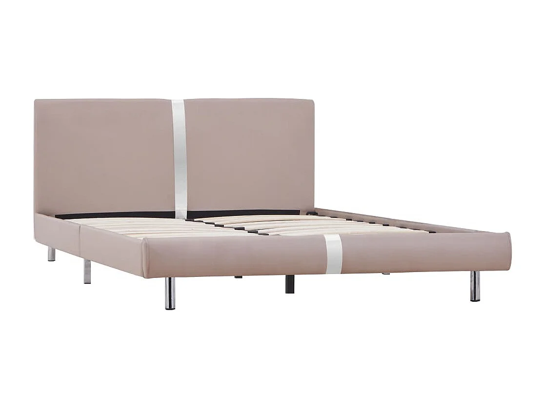 Cadre de lit sans matelas cappuccino similicuir 140x200 cm