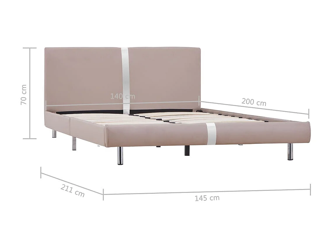 Cadre de lit sans matelas cappuccino similicuir 140x200 cm
