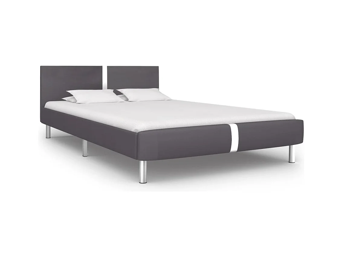 Cadre de lit sans matelas gris similicuir 140x200 cm