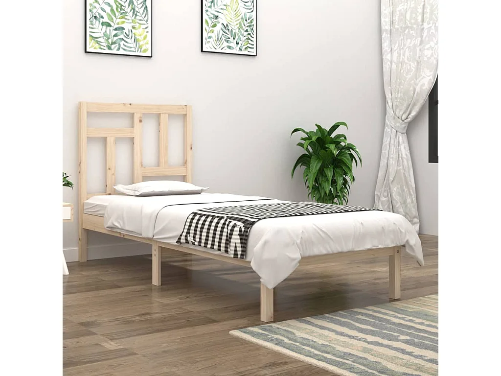 Cama sem colchão 90x190 cm madeira de pinho maciça