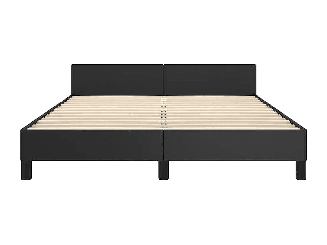 Bedframe met hoofdeinde zonder matras 140x190 cm zwart