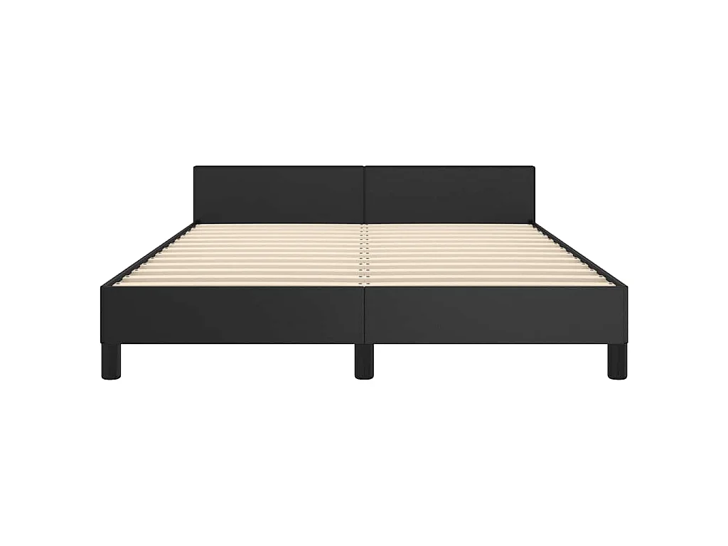 Cadre de lit avec tête de lit sans matelas noir 140x190 cm