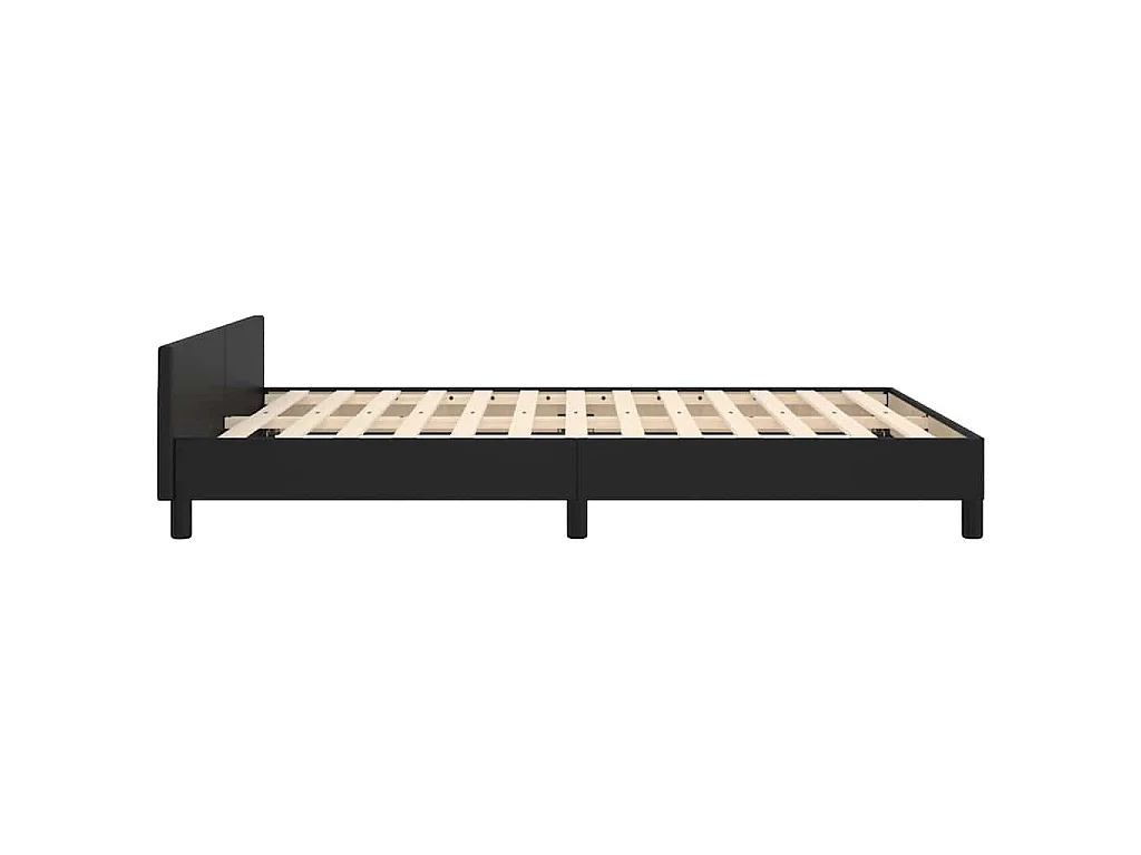 Cadre de lit avec tête de lit sans matelas noir 140x190 cm