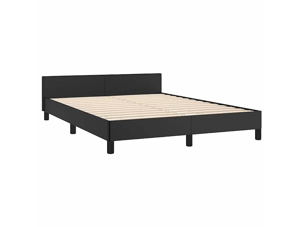 Bedframe met hoofdeinde zonder matras 140x190 cm zwart