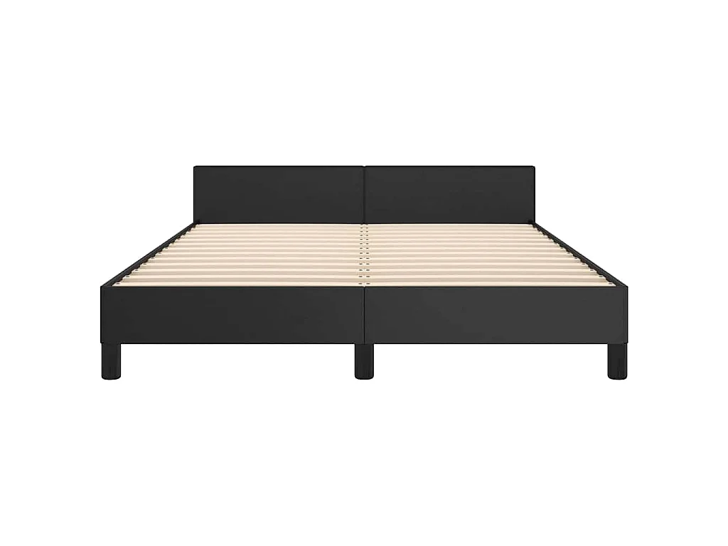 Bedframe met hoofdeinde zonder matras 140x190 cm zwart