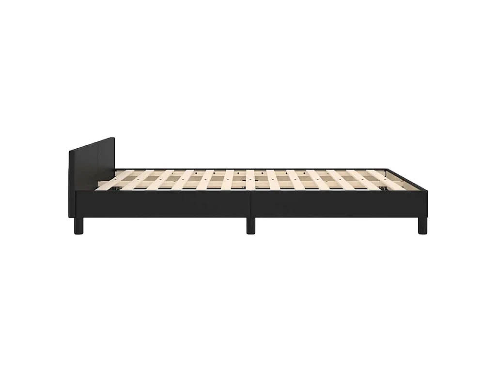 Bedframe met hoofdeinde zonder matras 140x190 cm zwart