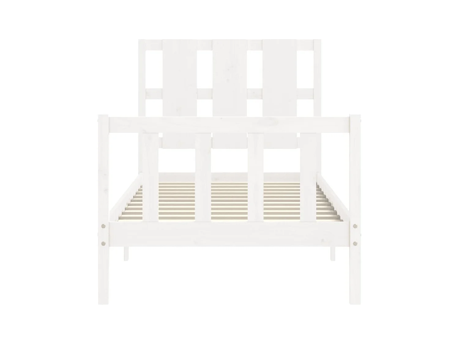 Cadre de lit sans matelas blanc 100x200 cm bois de pin massif