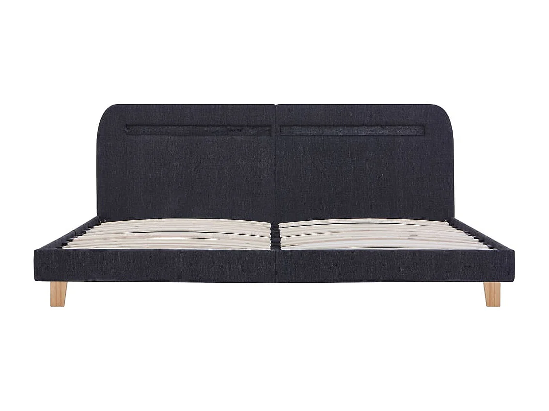 Bedframe met LED stof donkergrijs 180x200 cm