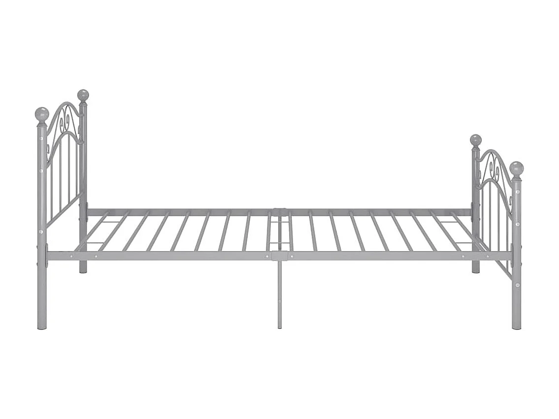 Cadre de lit sans matelas gris métal 100x200 cm