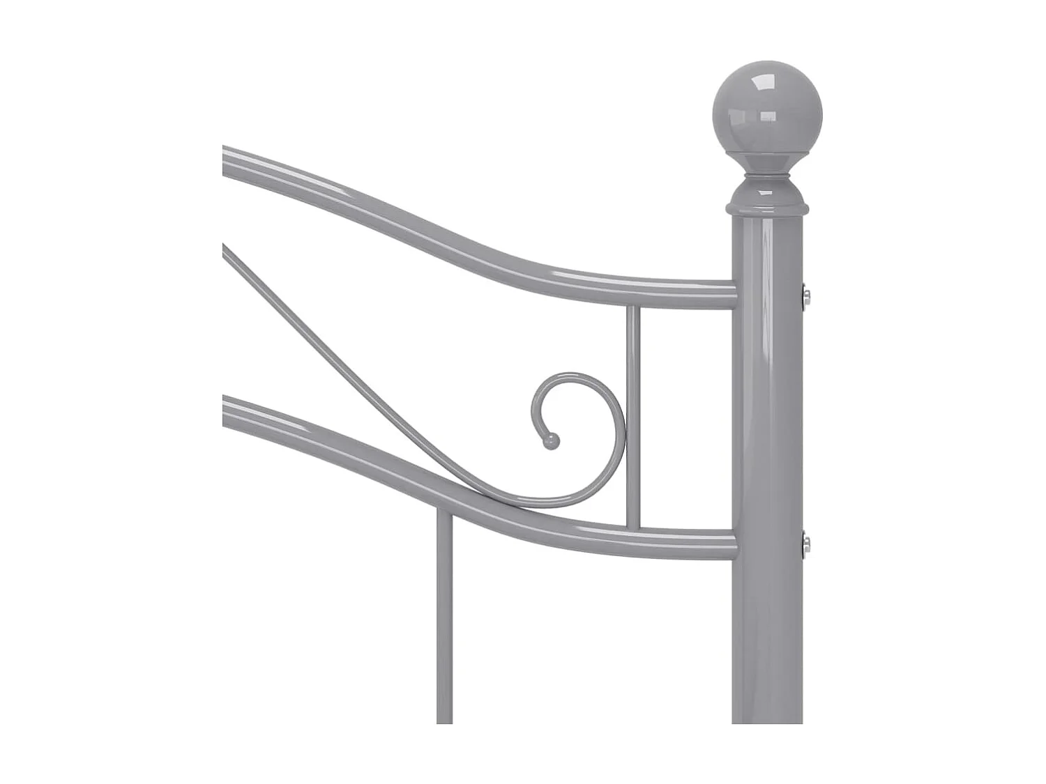 Cadre de lit sans matelas gris métal 100x200 cm