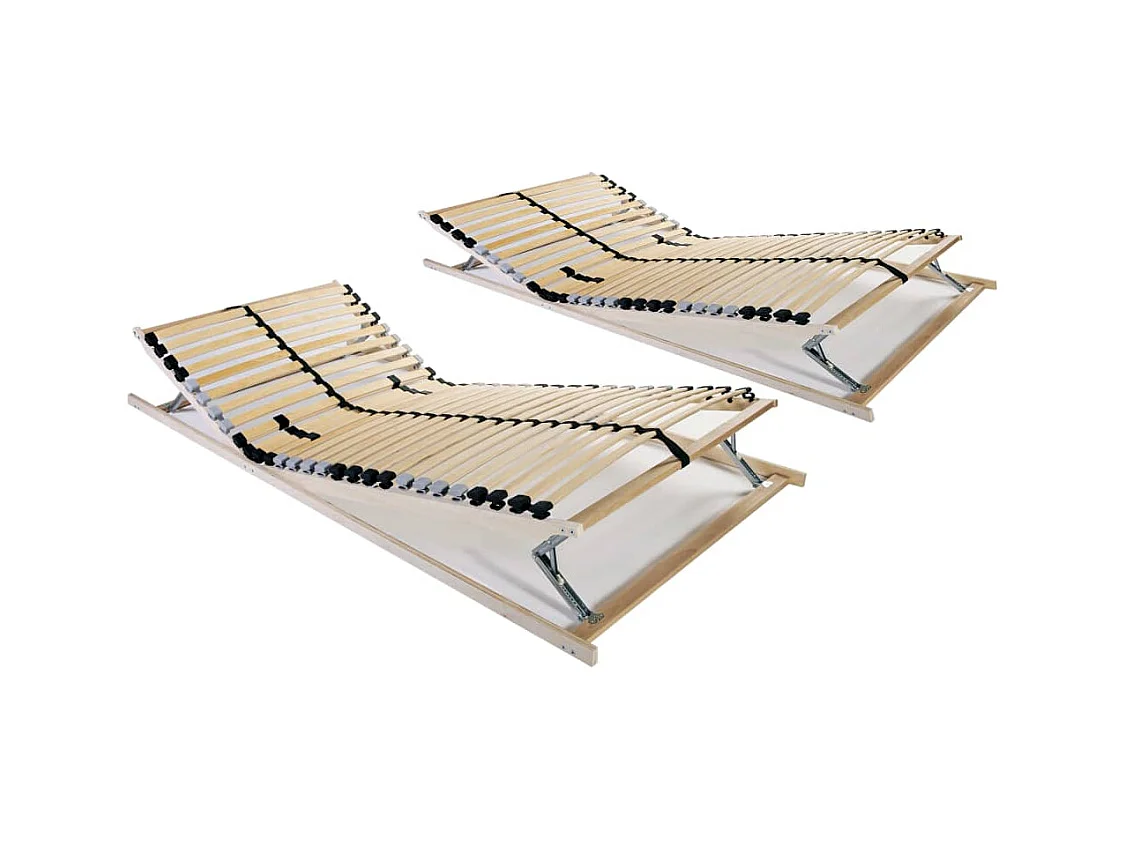 Reti a Doghe 2 pz 7 Zone con 28 Doghe in Legno 70x200 cm