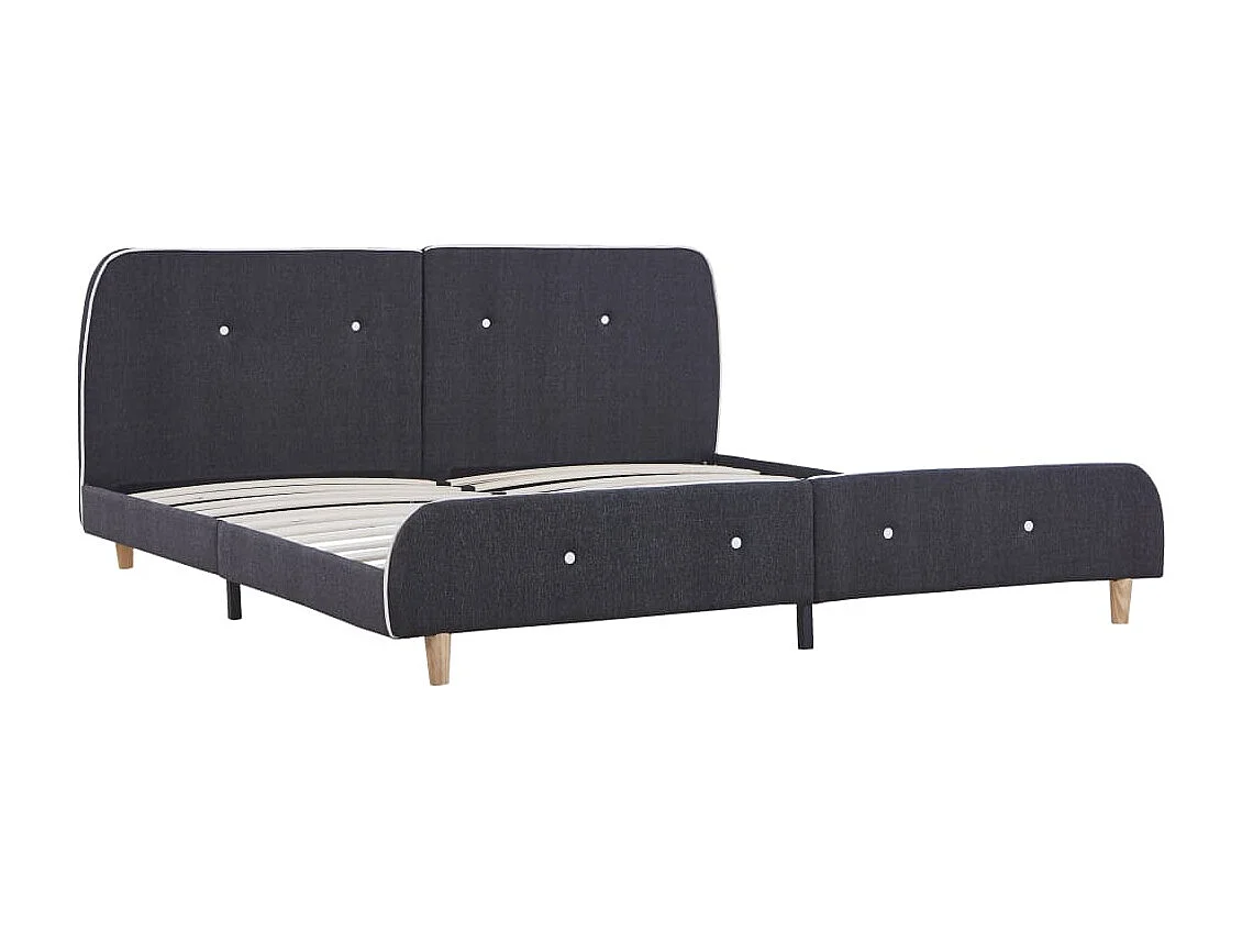 Estrutura de cama 160x200 cm tecido cinzento-escuro