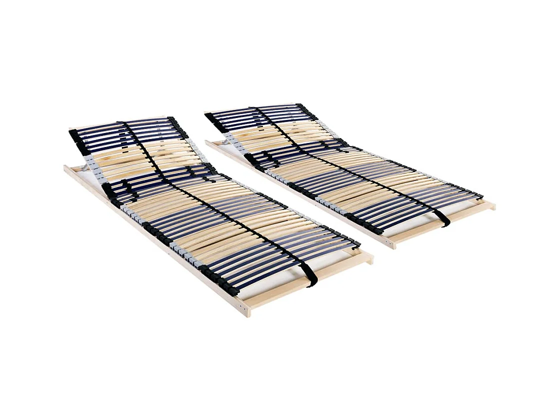 Reti a Doghe 2 pz 7 Zone con 42 Doghe in Legno 90x200 cm