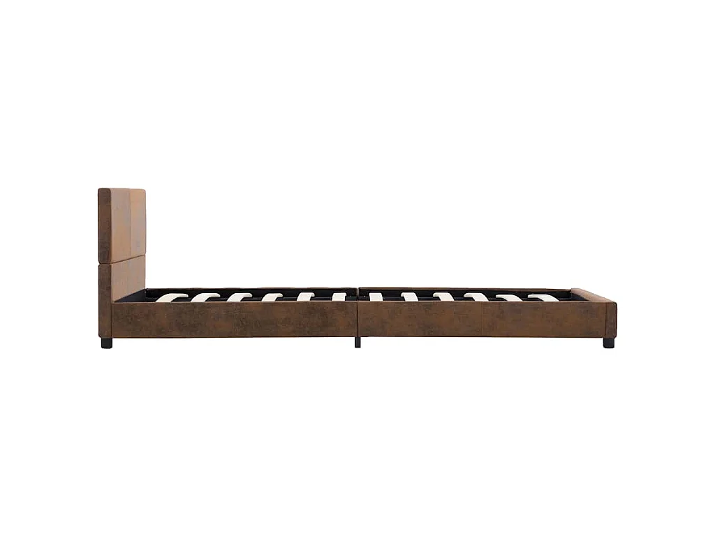 Bettgestell Braun Wildleder-Optik 100x200 cm
