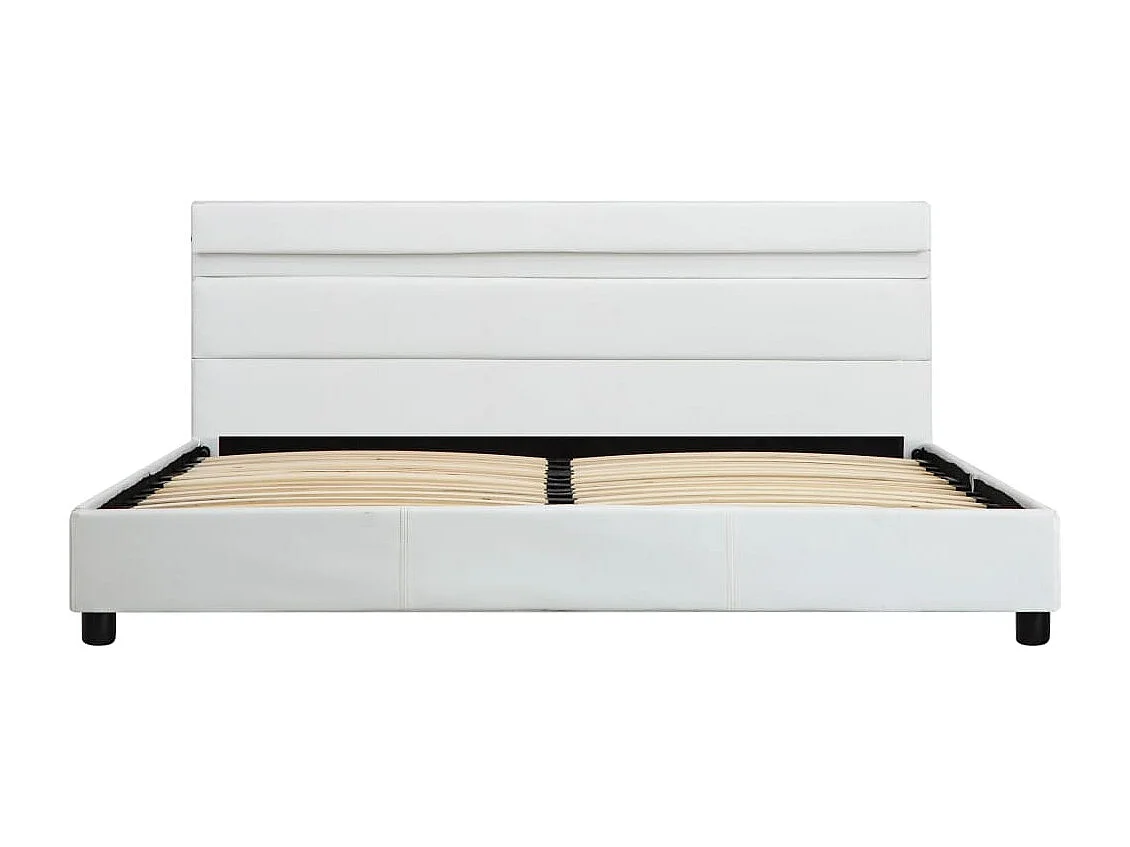 Bedframe met LED kunstleer wit 120x200 cm