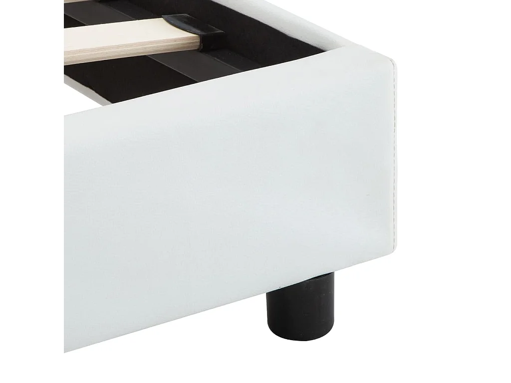 Bedframe met LED kunstleer wit 120x200 cm