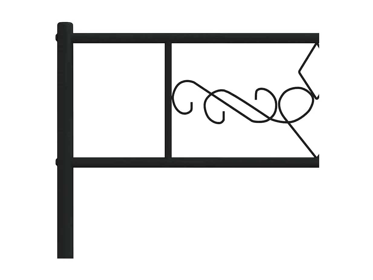 Giroletto con Testiera e Pediera Metallo Nero 100x200 cm