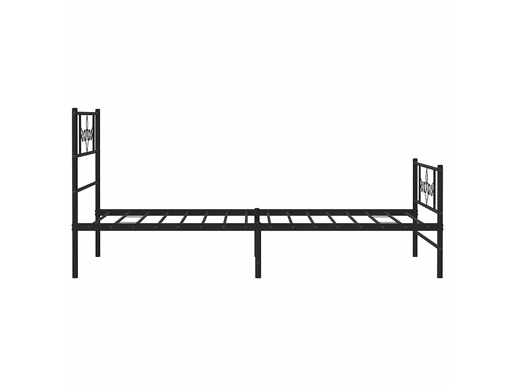 Giroletto con Testiera e Pediera Metallo Nero 100x200 cm