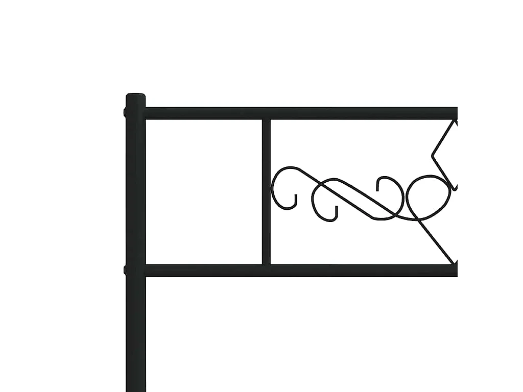 Giroletto con Testiera e Pediera Metallo Nero 100x200 cm
