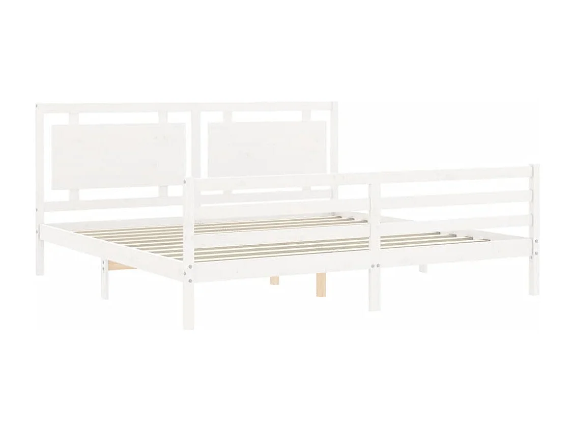 Massivholzbett mit Kopfteil Weiß