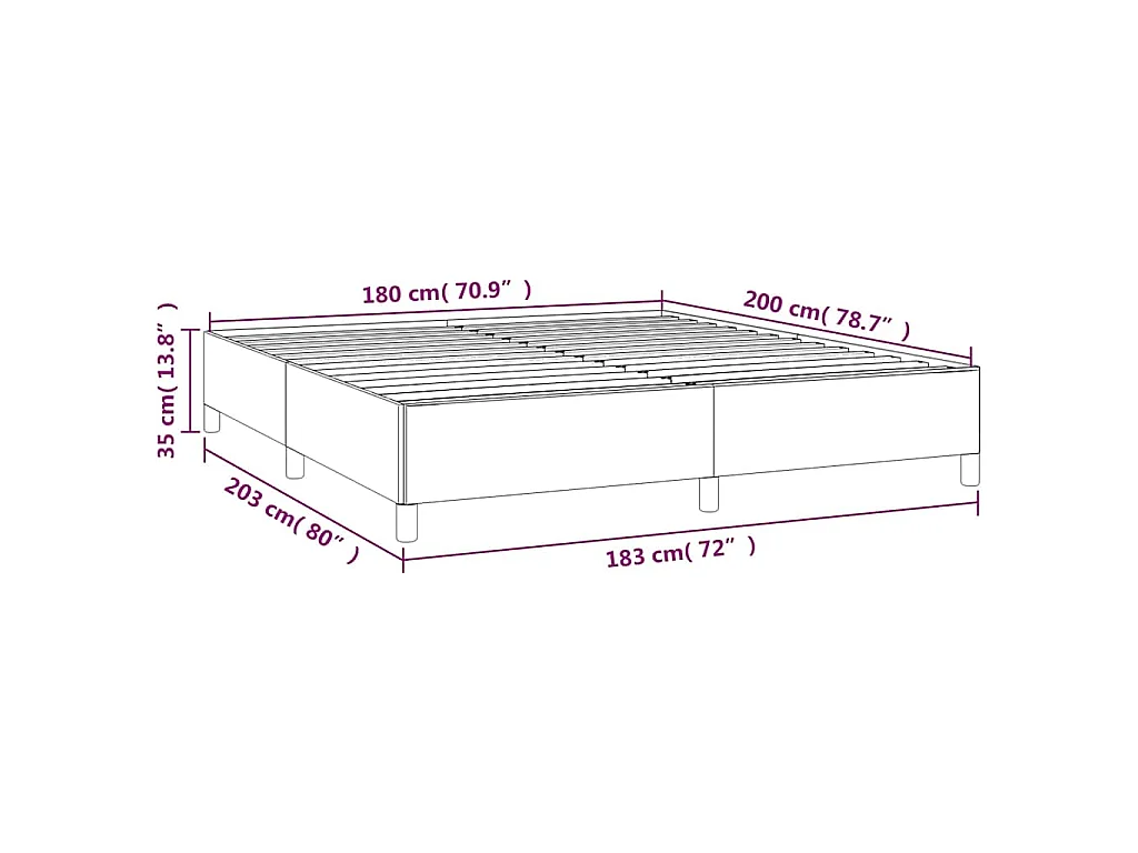 Cadre de lit sans matelas crème 180x200 cm similicuir