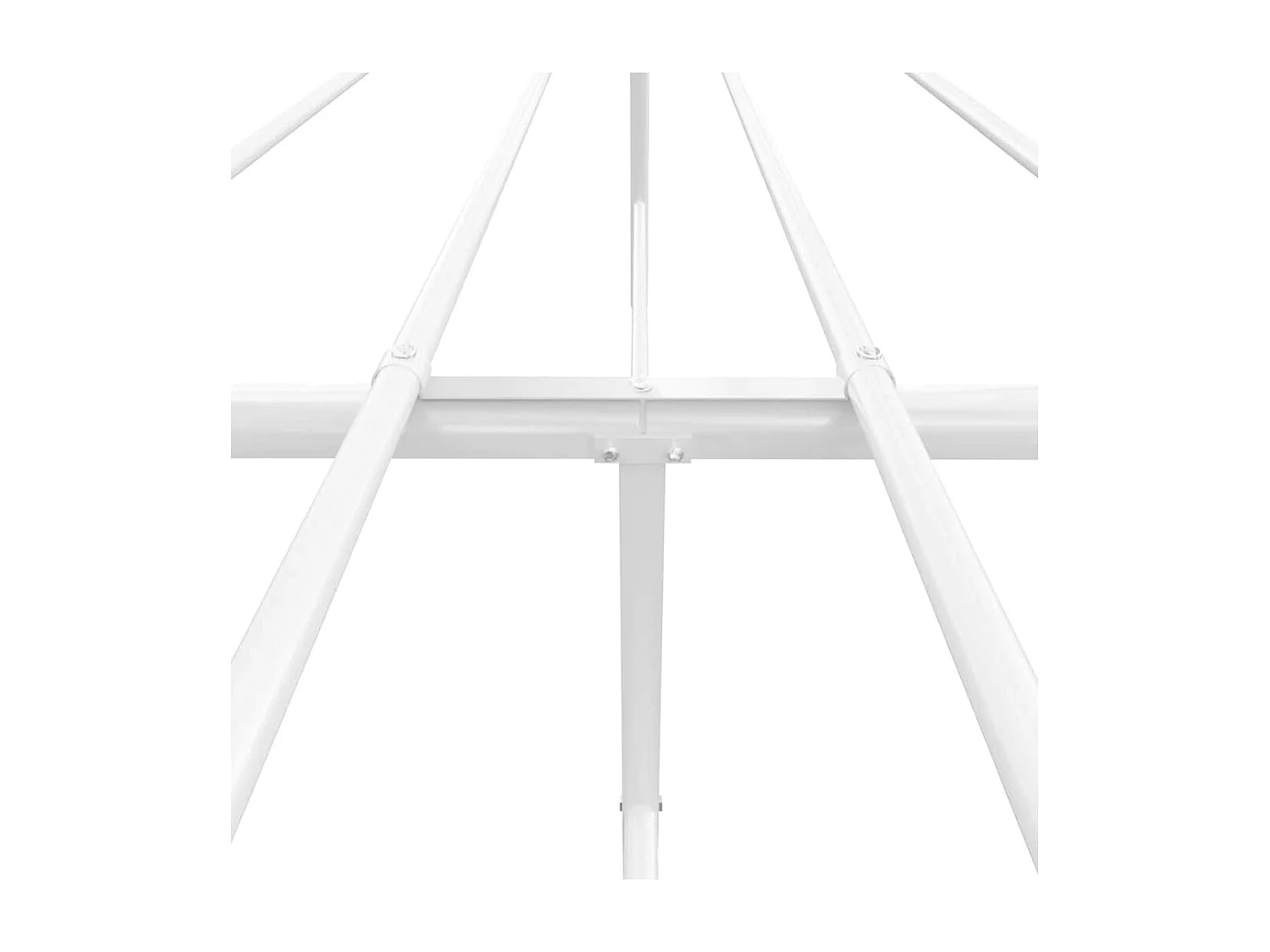 Cadre de lit métal sans matelas et pied de lit blanc 183x213 cm