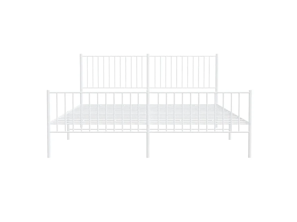 Estructura cama sin colchón con estribo metal blanco 183x213 cm