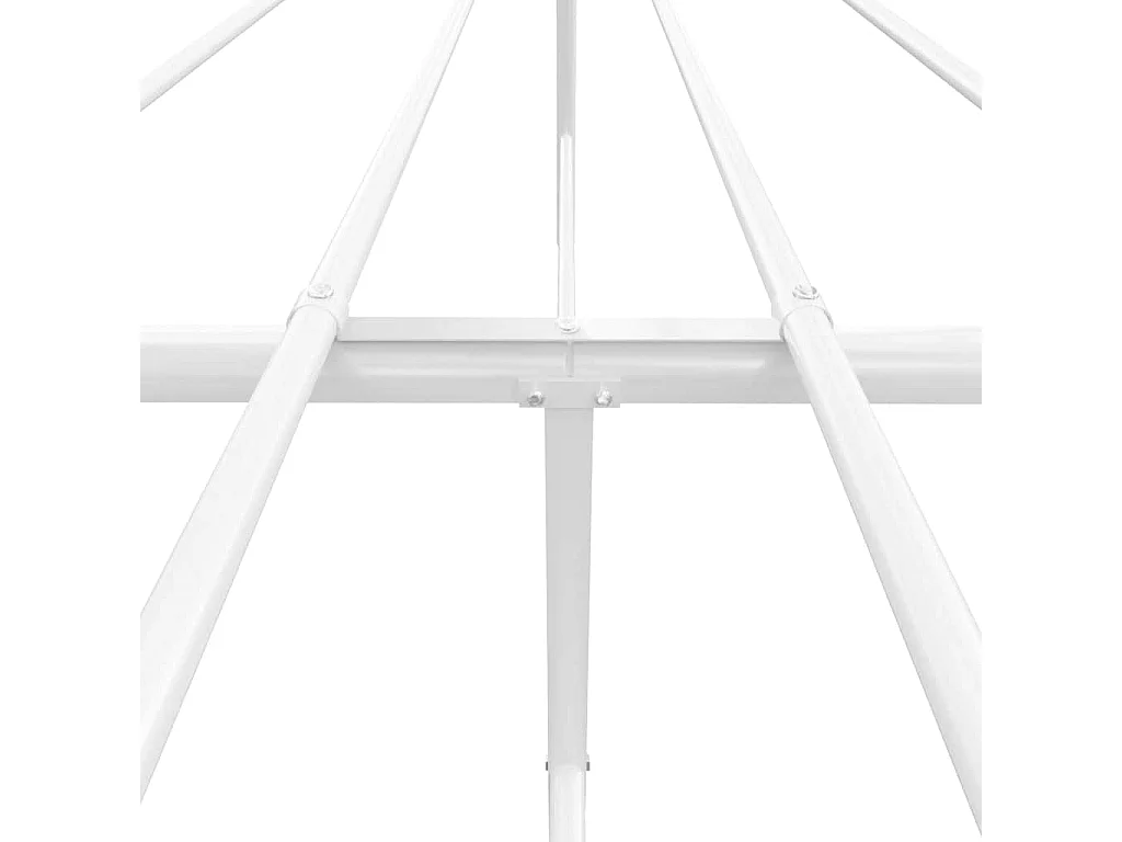 Cadre de lit métal sans matelas et pied de lit blanc 183x213 cm