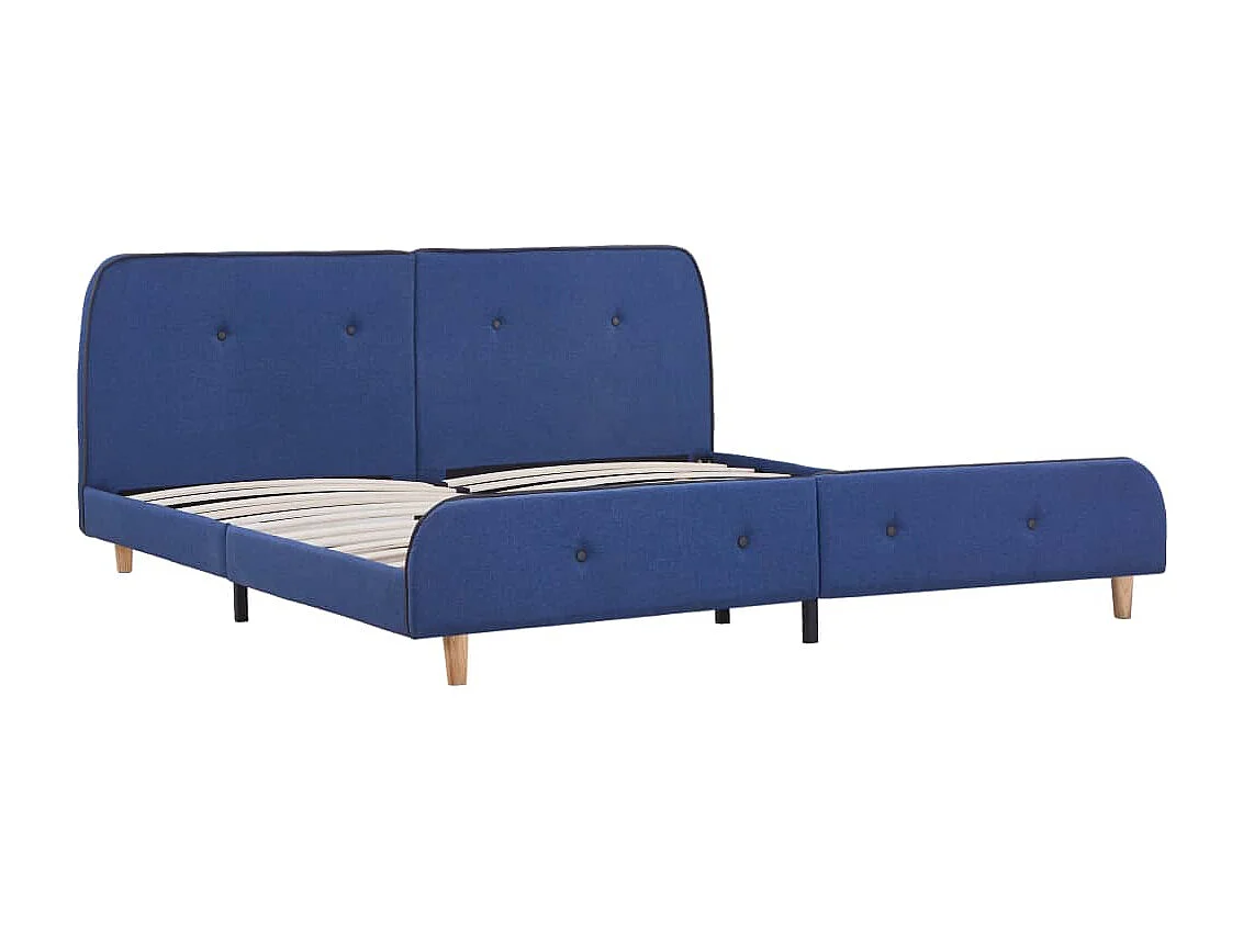 Cadre de lit sans matelas bleu tissu 180x200 cm