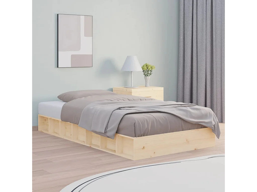 Estrutura de cama solteiro 90x190 cm madeira maciça