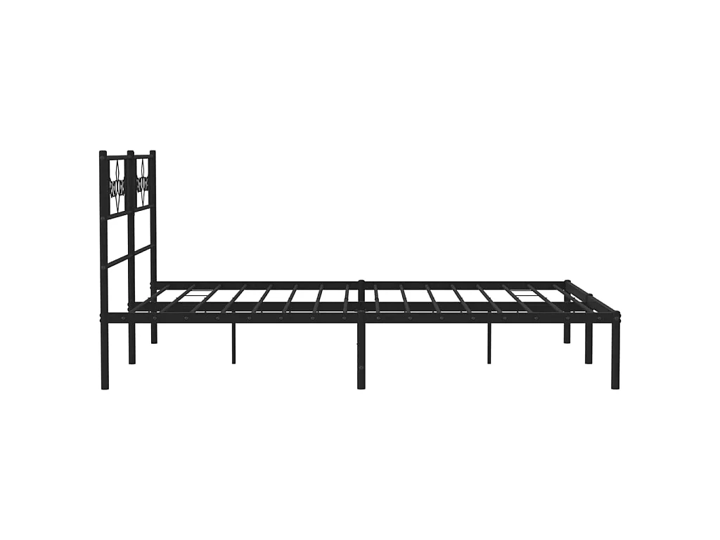 Bedframe met hoofdbord metaal zwart 160x200 cm